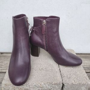 Talbot's Block Heeled Leather Bootie